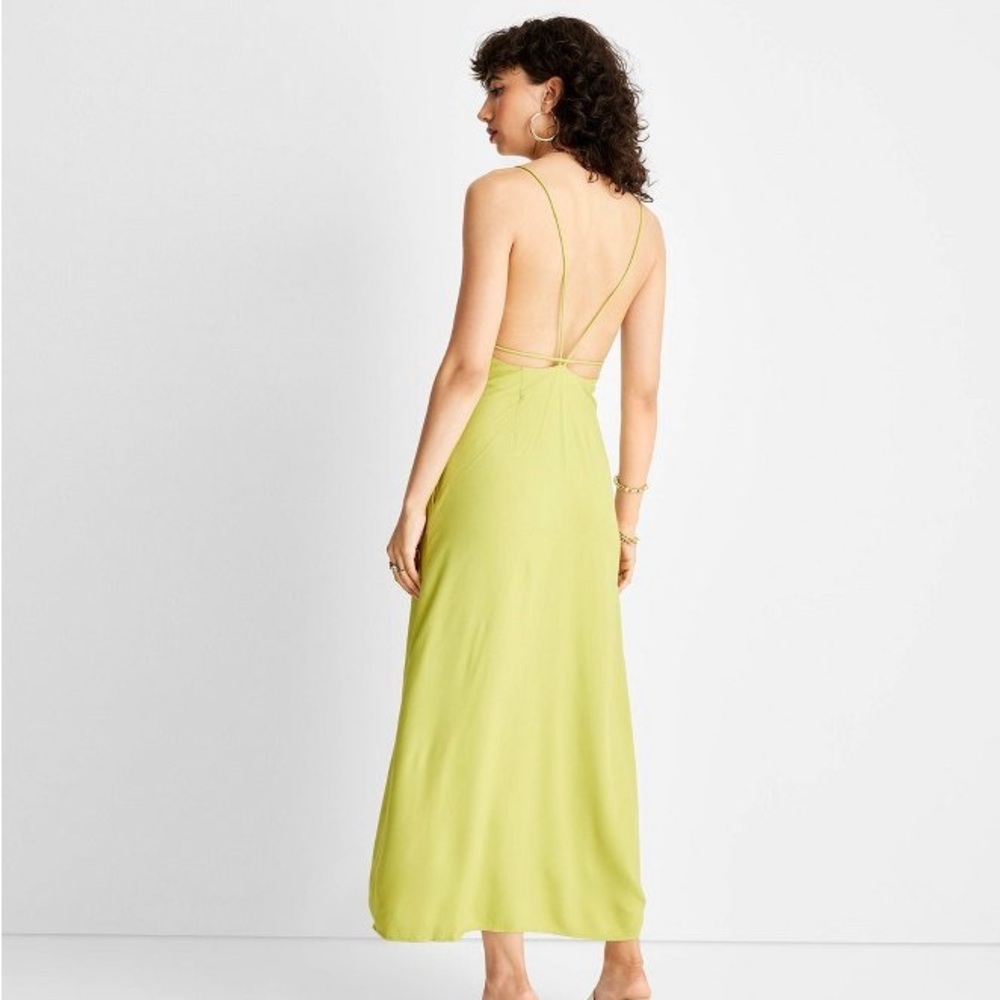 Strappy cutout midi dress - lime green 6, Future Collective Alani Noelle NWT